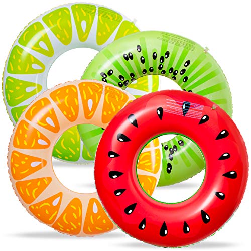 4PCS Fruit Pool Floats for Kids & Adults Beach Outdoor Party Supplies