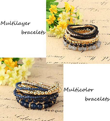 4 Sets Multilayer Stackable BOHO Bracelets for Women