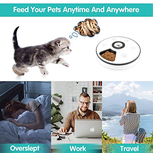 Automatic Pet Feeders w/ Digital Clock - 5 Meals Portion w/ Voice Reminder