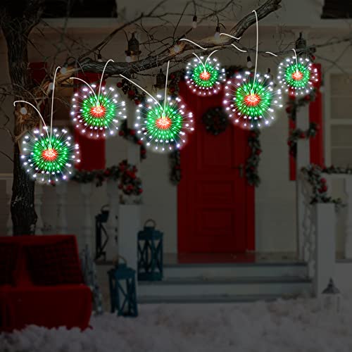 6 Pcs Christmas Starburst Firework String Lights, 360 LEDs Sphere Hanging Lights