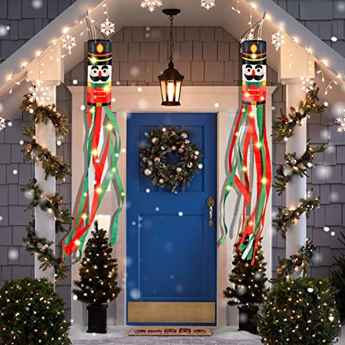 2 Pack 40" Lighted Christmas Windsocks  Christmas Decoration