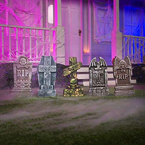 17” Halloween Foam RIP Graveyard Tombstones (5 Pack) Yard Signs