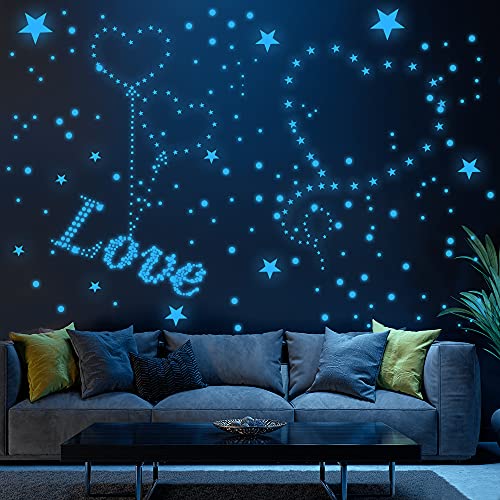 Glow in The Dark Stars for Ceiling, 1079 PCS, Stars. Moon & Planets