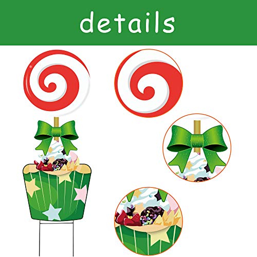 2 Packs Christmas Yard Sign Candy with Stakes