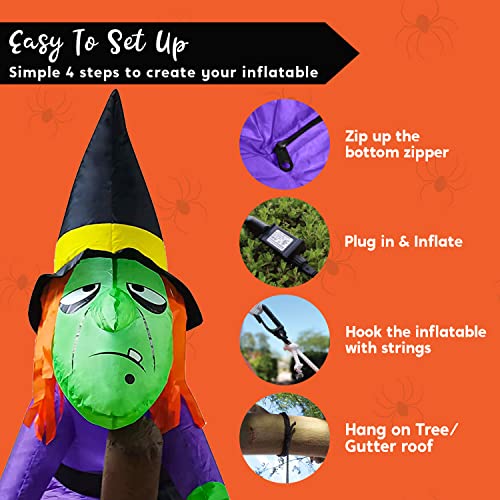 4 FT Tall Halloween Inflatable Witch w/ LED