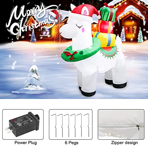 5FT - Inflatable Christmas Decoration Alpaca w/ LEDs