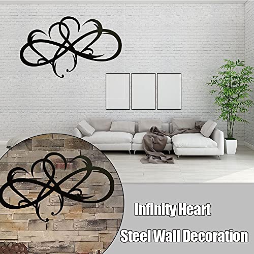 Infinity Double  Heart Steel Wall Decoration