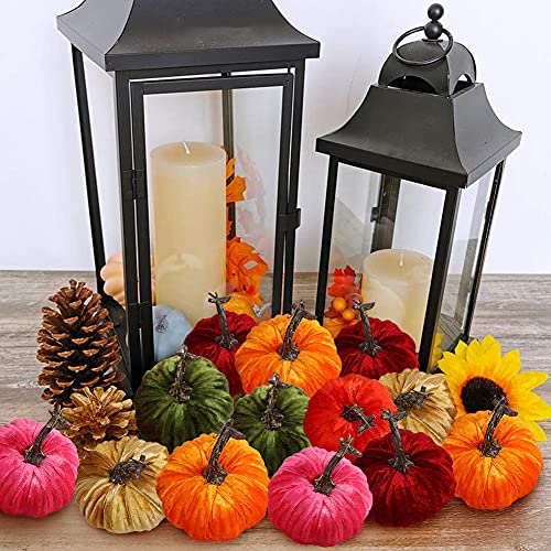 6PCS Artificial Harvest Pumpkins for Halloween Thanksgiving Fall Decorations