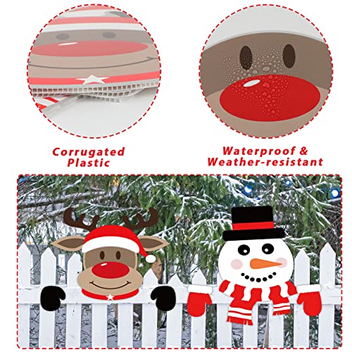 3 Pcs Christmas Fence Peeker Decoration