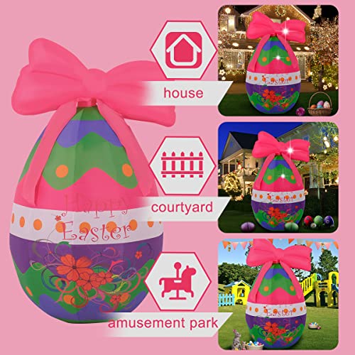 7 FT Lighted Easter Inflatable Egg Decoration