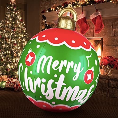 25 inch Light Up PVC Inflatable Christmas Ball Decoration