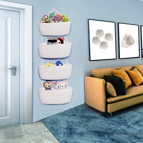 4 Tieer Over the Door Hanging Storage Basket