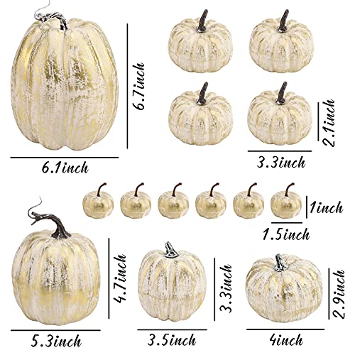 12P-16 PCS Artificial Pumpkins for Fall Halloween Thanksgiving Home Decoration