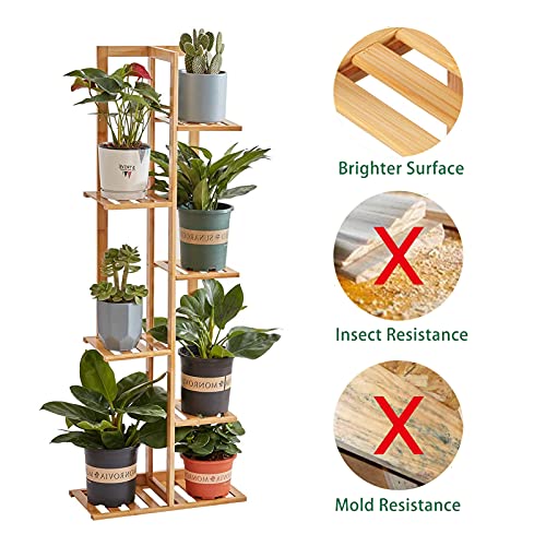 Bamboo 6 Tier 7 Potted Plant Stands