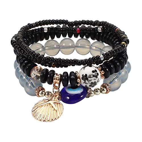 4/2 Sets Bohemia Evil Eye Beads Bracelets for Women