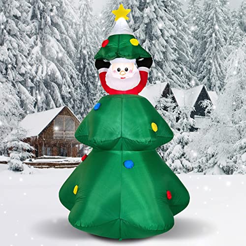 6Ft  Christmas Inflatable Tree Decoration w/ Santa Claus