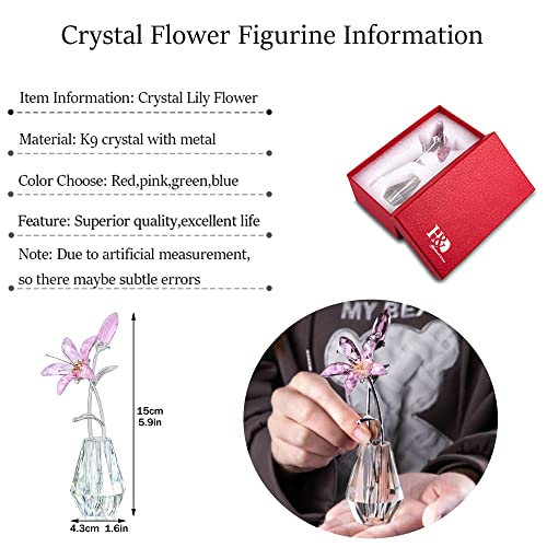 Crystal Flower Glass Art  Home Decoration