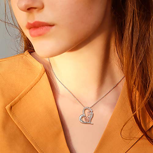 925-Sterling-Silver Love Heart Necklace Gift for Women