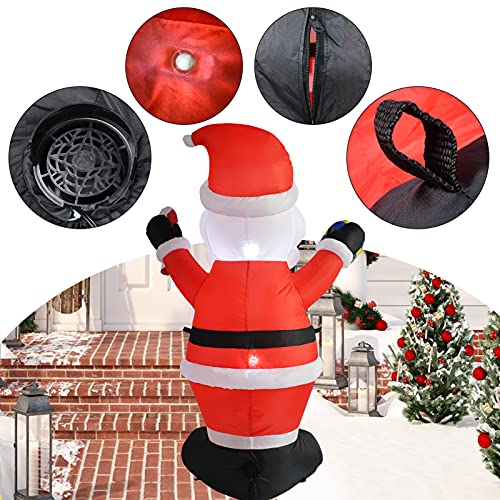 5 ft Christmas Inflatables Santa Claus with LED Lights