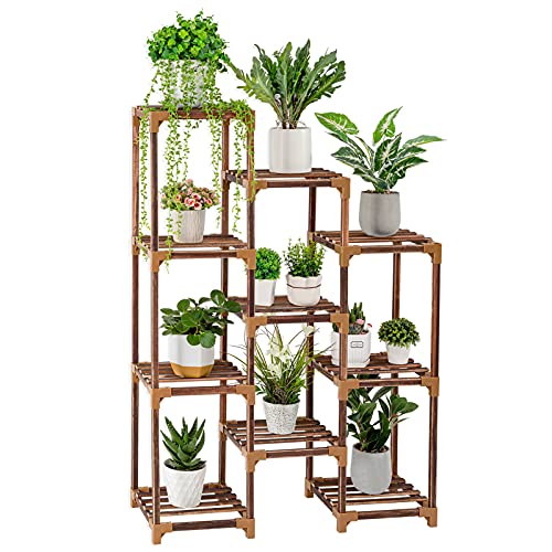 10 Tier Wood Plant Stand