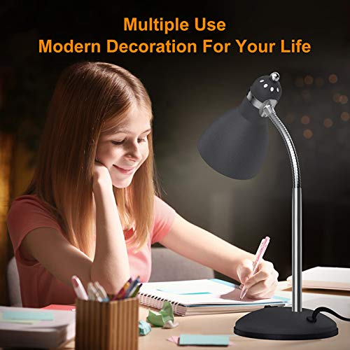 Eye Caring Metal Desk Lamp, Adjustable Goose Neck