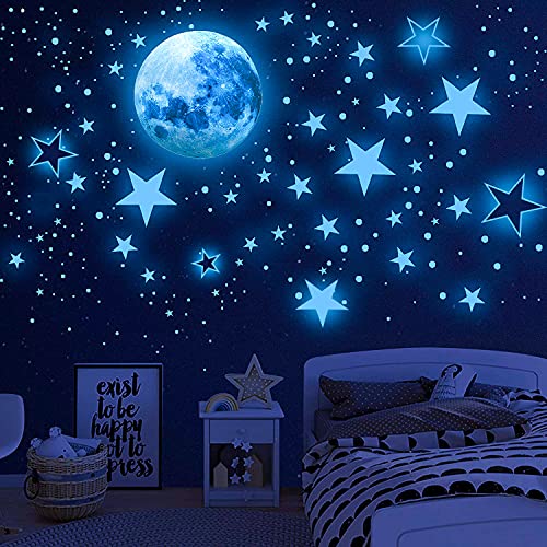 Glow in The Dark Stars for Ceiling, 1079 PCS, Stars. Moon & Planets