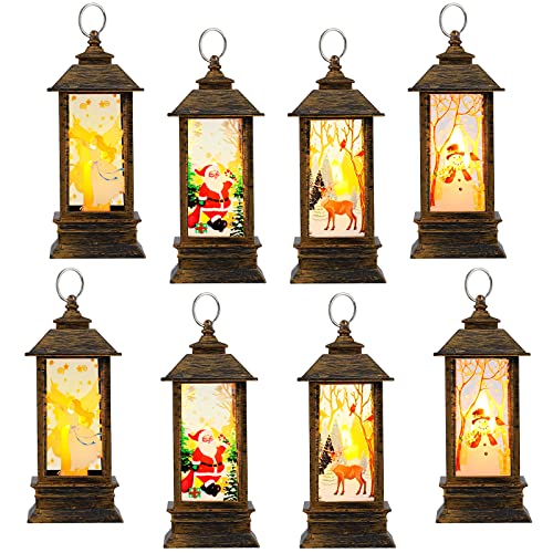 8 Pieces Mini Christmas Lanterns Decoration