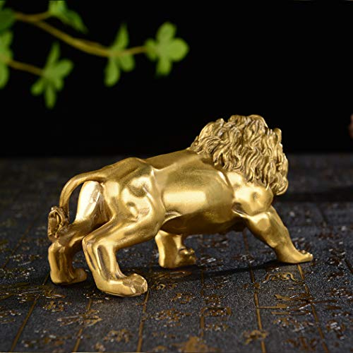 Chinese Fengshui Handmade Brass Magical and Noble Lion Statue