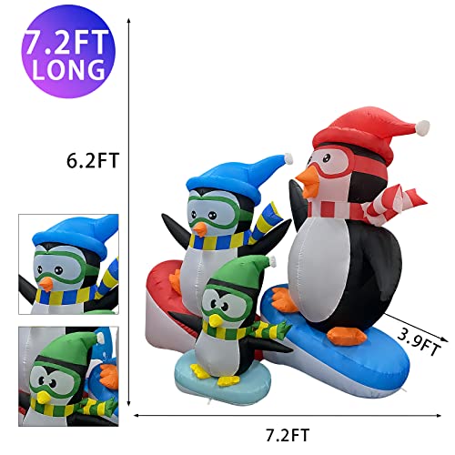 7.2ft Christmas Inflatables w/ Built-in LEDs