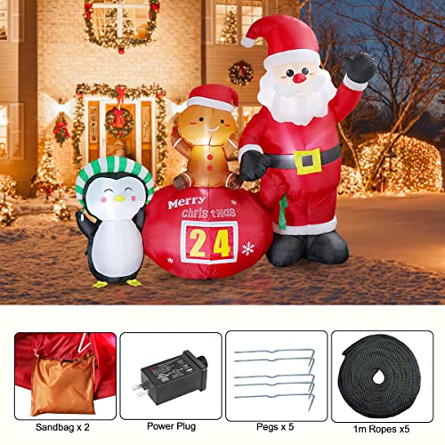 7FT Christmas Countdown Blow up Decoration w/ LED Lights