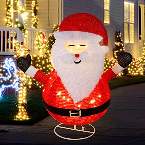 Christmas Pre-Lit Light Up Santa Claus For Outdoor Decoration