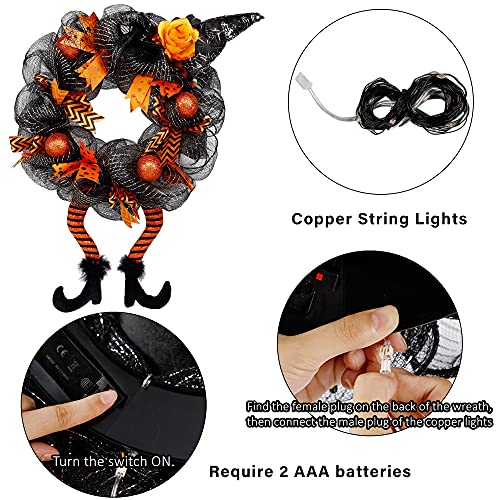 Halloween Wreaths w/ 30 LEDs for Home Decoration