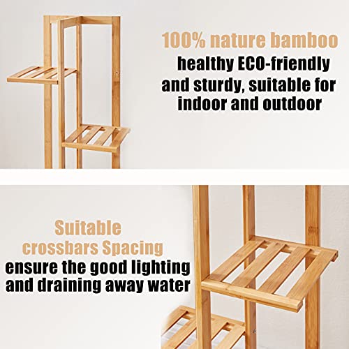 Bamboo 6 Tier 7 Potted Plant Stands
