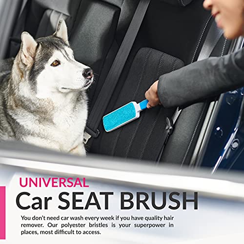 Pet Hair Remover for Couch Furniture Clothing Car Seat Carpet Pet Bed- Double-Sided Brush