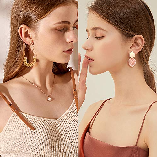 18 Pairs Statement Hypoallergenic Rattan Earrings for Women