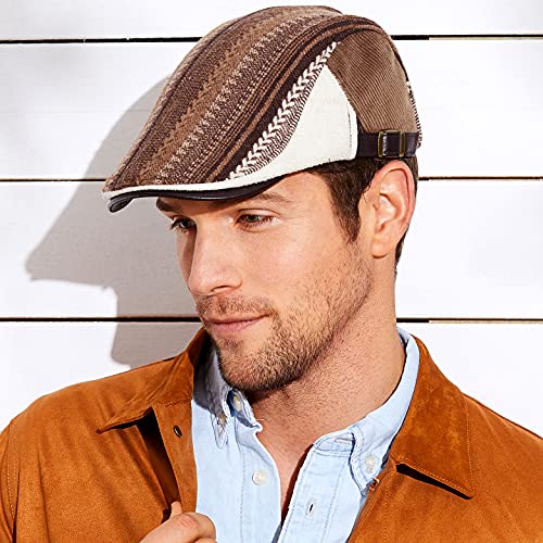 Men Beret Hat Cotton Buckle Adjustable Newsboy Hats Cabbie Gatsby Cap