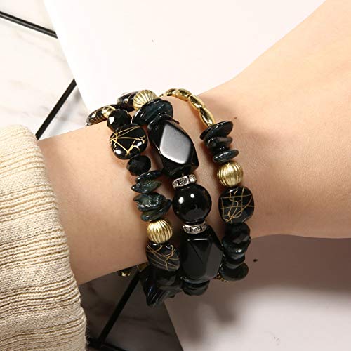 Boho Multilayer Irregular Agate Beads Charm Bracelets for Women