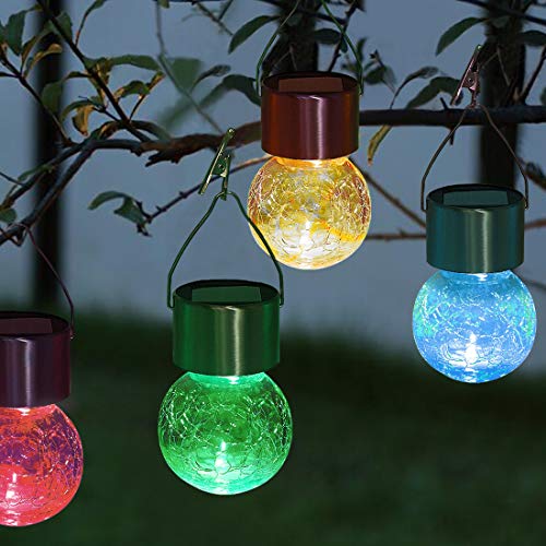 8 Pack Solar Hanging Christmas Ball Lights w/ Umbrella Clips