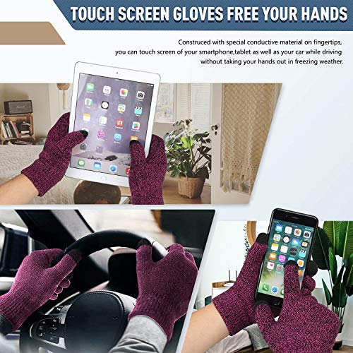 Winter Beanie Hat Scarf Touchscreen Gloves Set for Men & Women