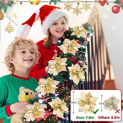 20 Packs Poinsettia Artificial Flowers for Christmas Tree Decoration