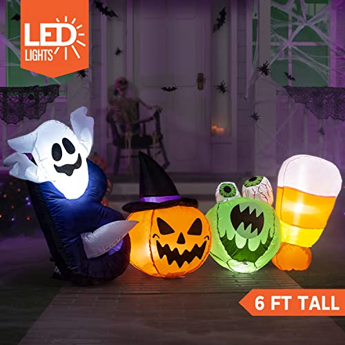 6 FT Long Halloween Inflatable Boo Words w/ LEDs