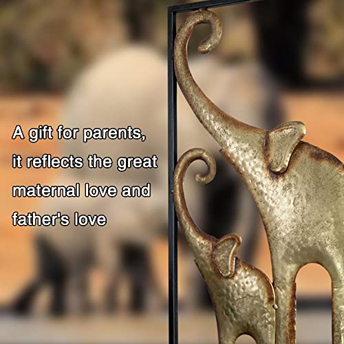 Set of 2 Elephant Wall Art Decoration  Gold Metal (11.8x27.6in)