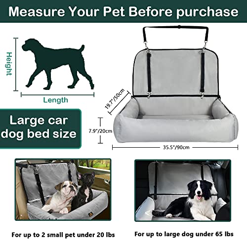 Dog Car Seat 35.5"(L) for Large Dog or 2 Small/Medium Dogs,Ca