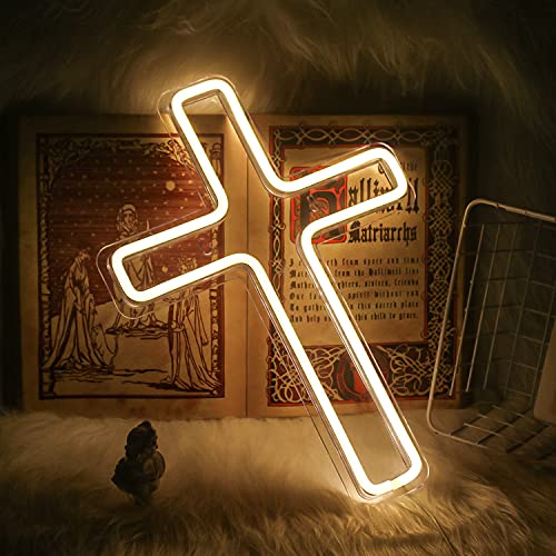 Jesus Cross Neon Signs Led Neon Wall Lights (Warm White)