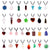 60pcs Natural Stone Pendants Charms Chakra Stone Beads Necklace w/ Leather Cord