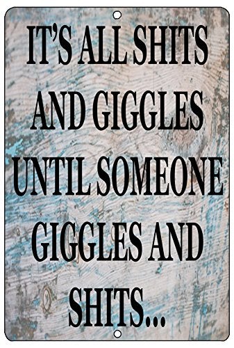 Funny Sh%TS & Giggles Metal Tin Sign Wall Decoration Man Cave Bar