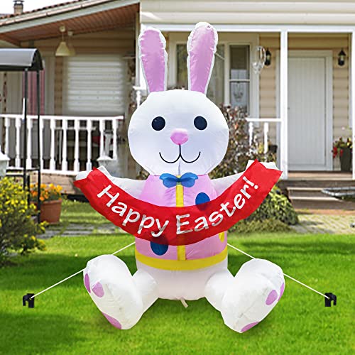 Easter Inflatables Bunny, 3.5FT w/ Built-in LED Lights