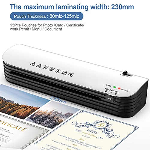 A4 Laminator Machine, 4 in 1 Thermal Laminator 9 inches Max Width, Quick Warm-Up