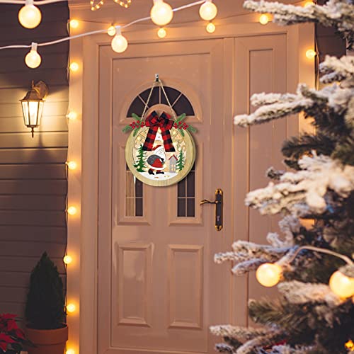 12" Prelit Santa Christmas Wreath Door Sign Decoration