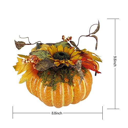 Thanksgiving Decorations Pumpkin with Plastic Succulents